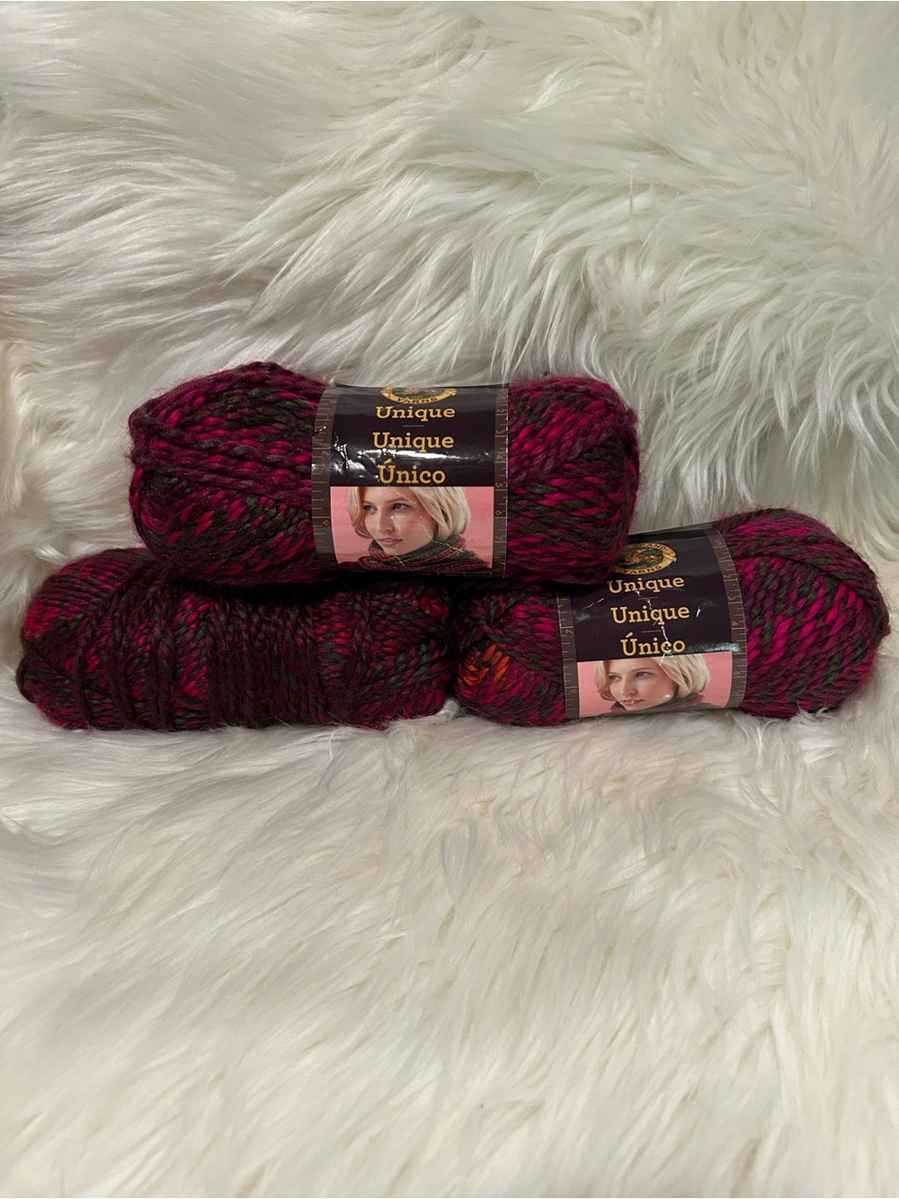 Lion Brand Unique - #203 Passion Fruit (3 skeins)